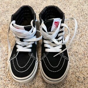 Vans Kids Black and White High-Top Sneakers